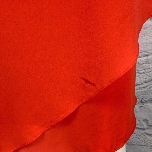 BCBGMaxAzria Rainer Poinsettia High Low Dress Red M Damaged - Picture 9 of 14